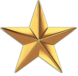 A simple golden five-pointed star